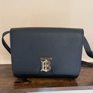 NEW Burberry Black Medium TB Crossbody Bag